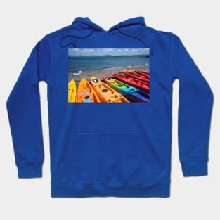 Multi colored kayaks. Hoodie